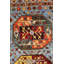 Tapis unique bleu / rouille / jaune nouvel âge 8 pi 3 po x 9 pi 9 po Ersari