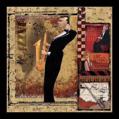 ArtDirect CW Designs Inc. Gallery Wrapped Canvas Art Titled: Jazz Sax