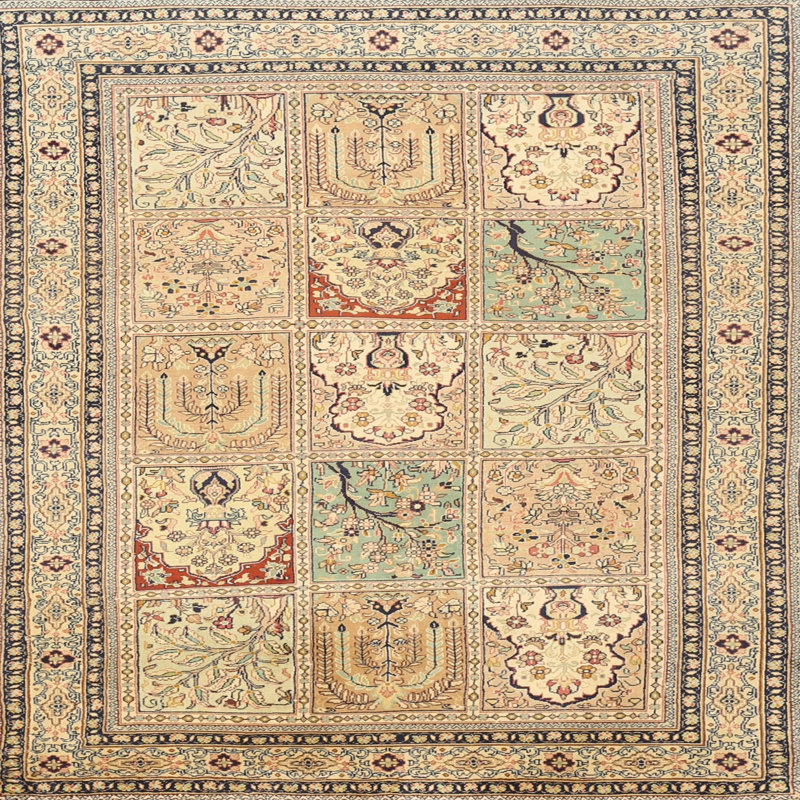Tapis beige Southwestern, Carré 4 pi