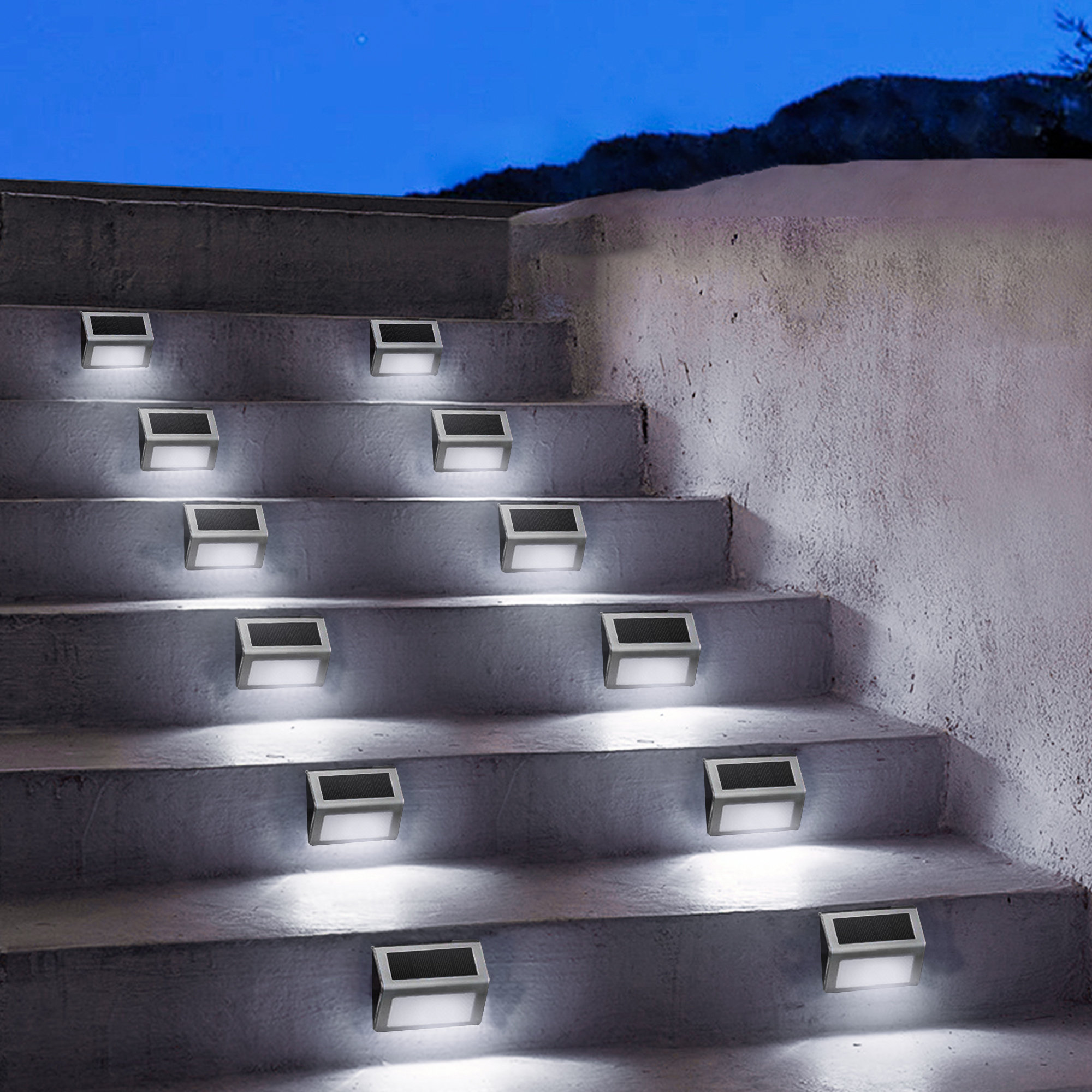Genkent Solar Lights LED Pathway Light Waterproof Outdoor Garden Patio  Stair Step Fence Lamp Wayfair
