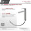 Robinet de salle de bain élégant en acier inoxydable brossé à poignée simple 11 po-55551429