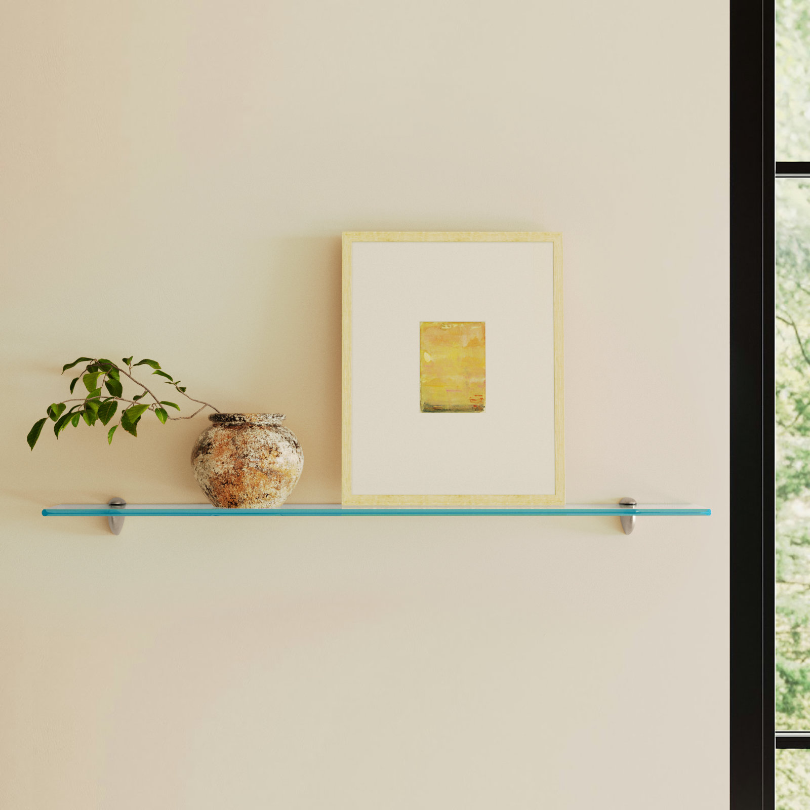 Earlham Glass Bracket Shelf, 2.26" H x 36" W x 6" D