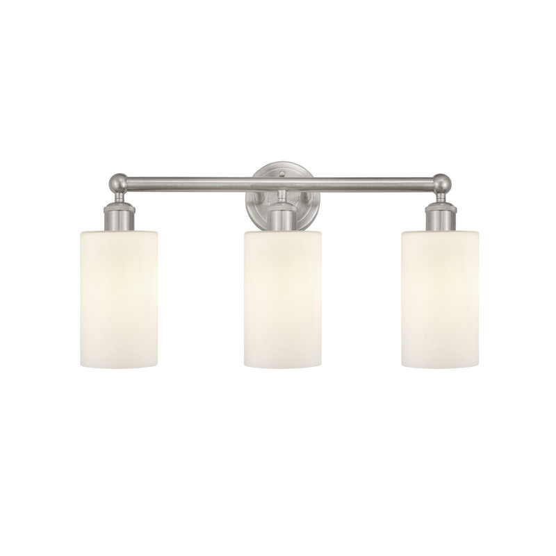 Caldello 3 - Light Dimmable Vanity Light, Matte White, Brushed Satin Nickel