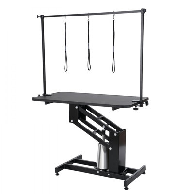 43" Hydraulic Pet Grooming Table, Heavy Duty Dog Grooming Arm for Medium/ Small Dogs, Height Adjustable Dog Grooming Station, Anti Slip Tabletop /Dog Grooming Station, Max Bearing 400LBS