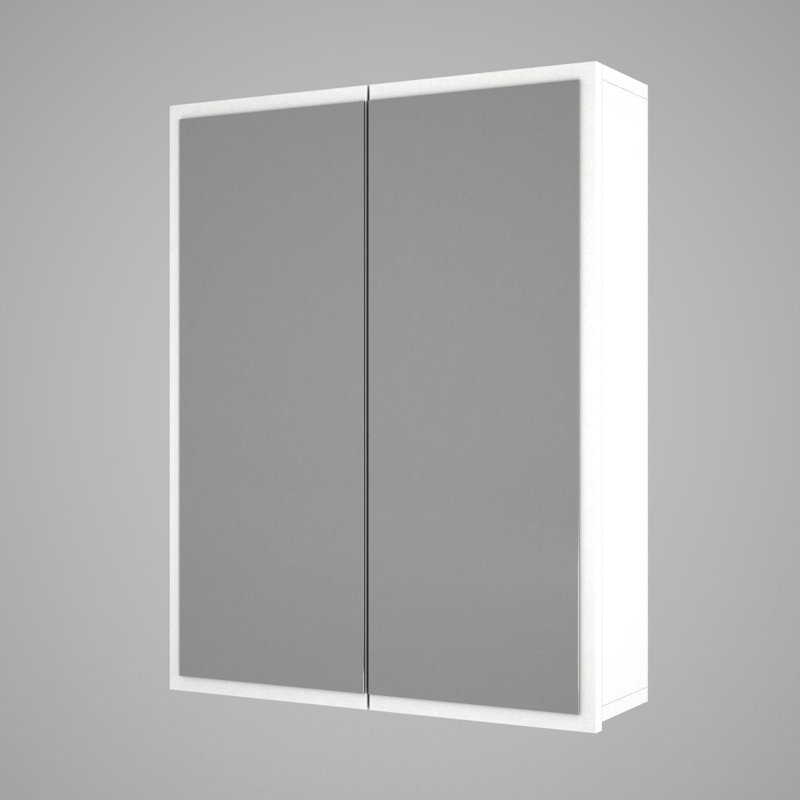 Modern Bathroom Cabinet, White, 23.6 x 30.6 x 6.7 inches | 100% Melamine Coated Particle Board, Thickness: 0.7 inches | Multiple Shelves, Wall-Mountable, Additional Storage | Elegant & Functional Design for Any Bathroom