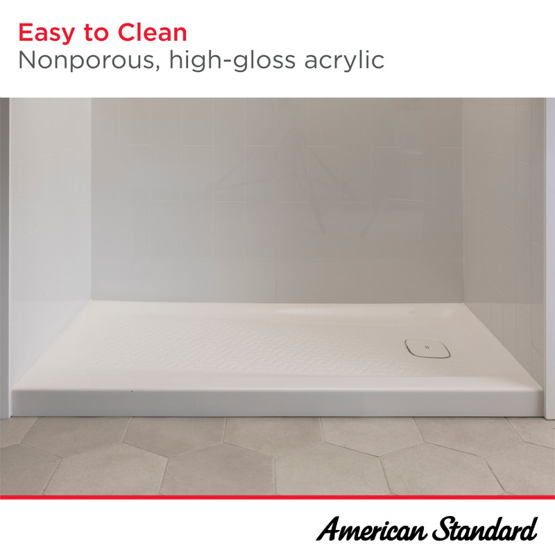 Aspirations 36'' W D Rectangular Single Shower Base, Right 