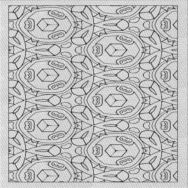 Tapis gris tissé à la machine, Carré 5 pi