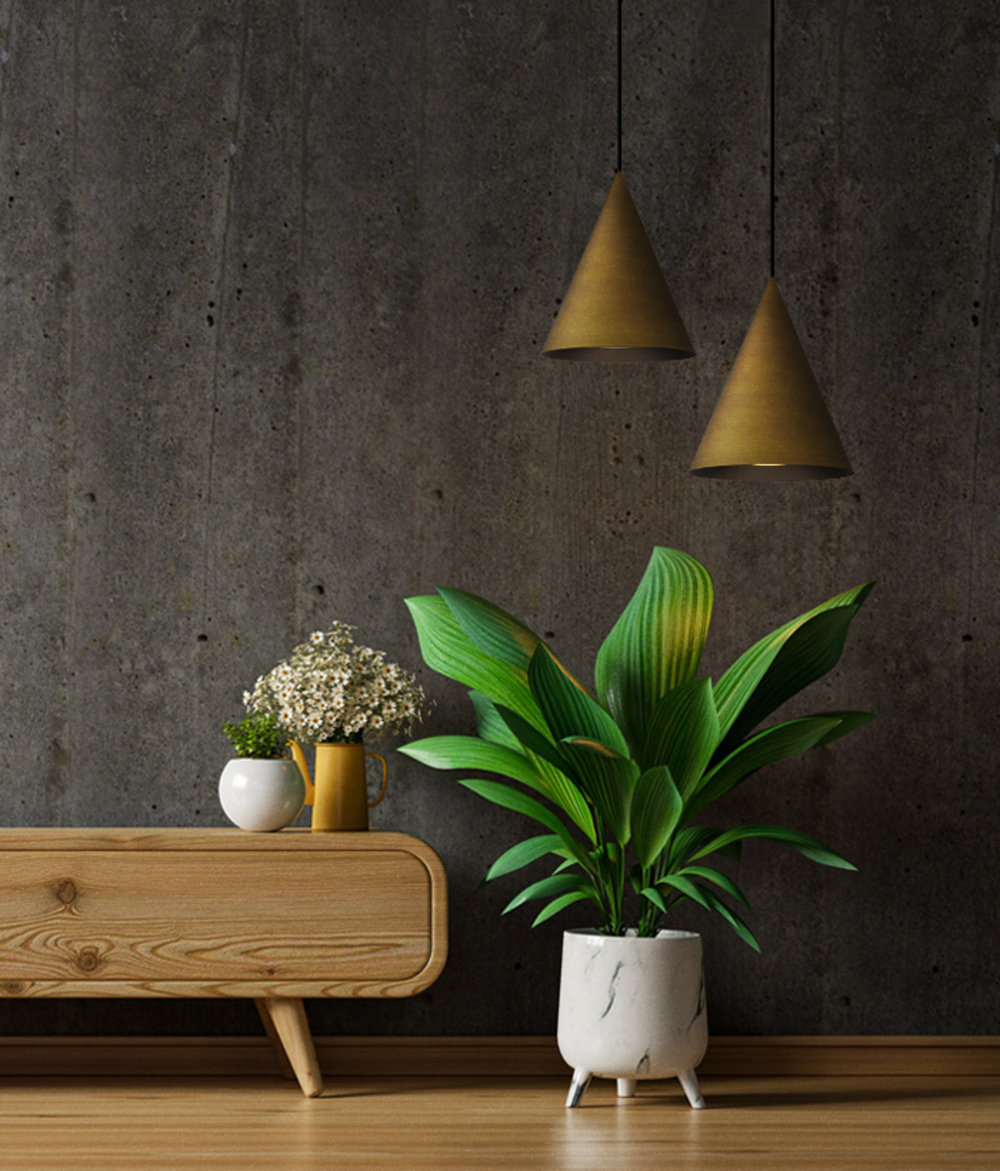 Assie Single Light Aluminum Dimmable Pendant, Gold
