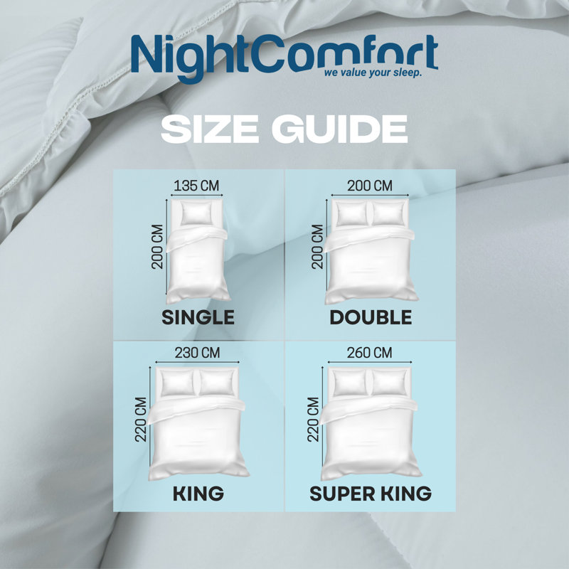 NightComfort Climate Control Summer Cool Season Microfibre 4.5 Tog Duvet, SuperKing