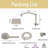 12'' Rain Shower Head, Handheld Showerhead With 16'' Adjustable Arc-Shaped Extension Arm, 10 Sprays, 71'' Hose-120001443