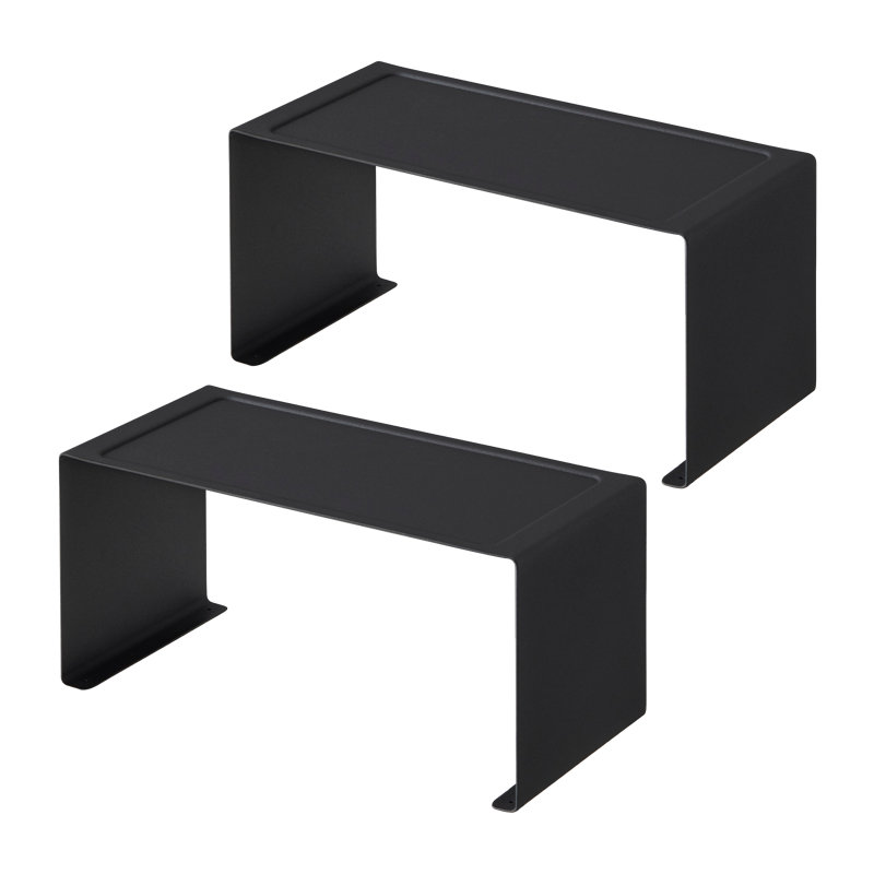 Stackable Spice Rack, 5.51" H x 12.01" W x 5.51" D, Black