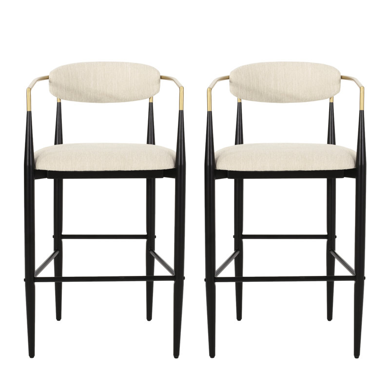 Cuir beige brun de 2 - structure moderne en fer de H 43,03 po x l 23,44 po de hauteur, 42 po