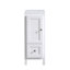 Armoire de rangement étroite blanche, armoire de plancher autoportante mince avec porte simple et tiroir, petite armoire latérale en lin pour salle de bain, toilette, buanderie, armoire compacte avec tablette réglable