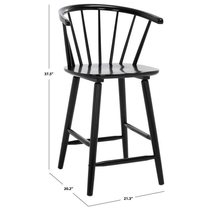 Sheffield Solid Wood Stools, Counter Stool (23" Seat Height), Black