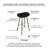 Aronson 24" Backless Counter Stool with Mango Wood Saddle Seat | Black Iron Legs | Gold Footrest