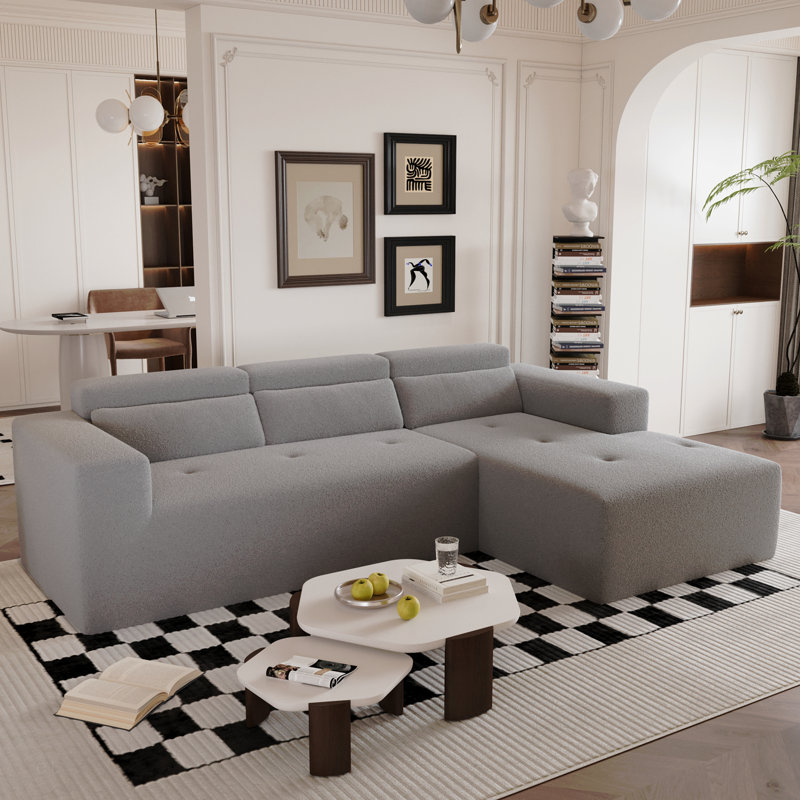 Canapé modulaire de style Bon Bon, Tissu gris