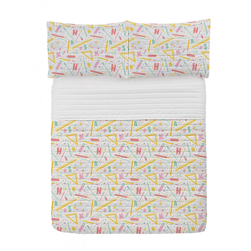 Ensemble de couvre-lit réversible en microfibre, Grand couvre-lit + 2 taies décoratives