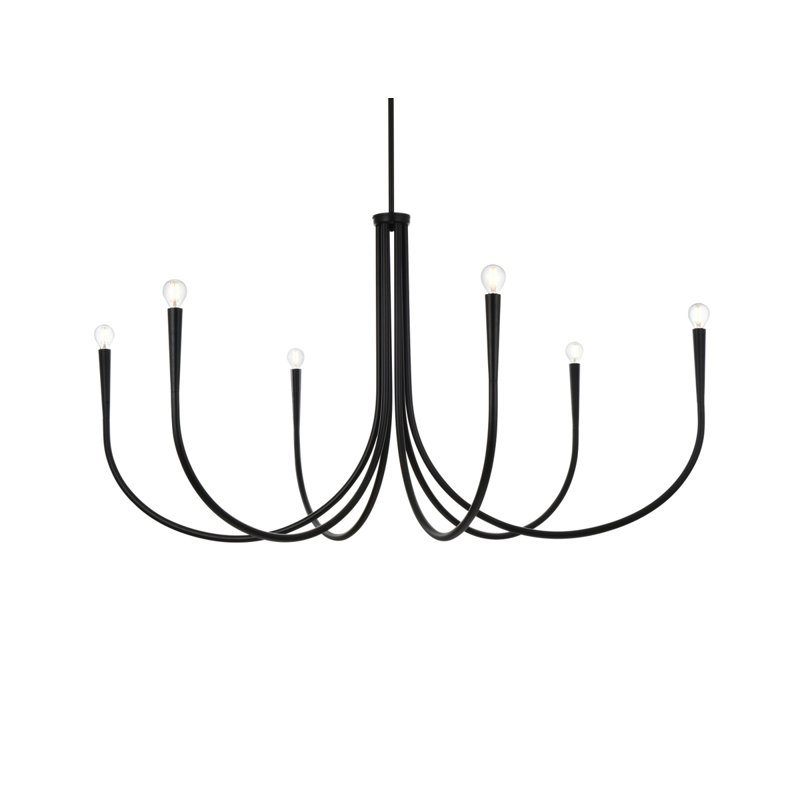 Lustre noir de 55 po Living District, Noir, H 28 po x l 55 po x P 55 po
