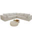 Nuage de velours côtelé blanc de 118,2 po, 5 sièges, fabrication à deux couches, coussin amovible, sans assemblage, bricolage pour le salon et la conférence, rembourrage en mousse souple, compression à haute densité pour économiser de l'espace