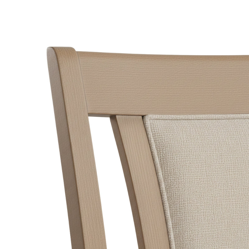 Ensemble de 2 chaises à hauteur de comptoir Parkerson, structure de ton naturel avec revêtement beige