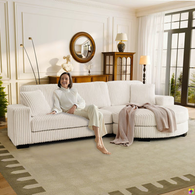 Loette 110.63"W Corduroy LAF RAF Sectional