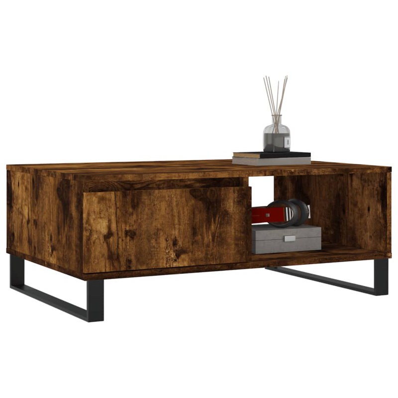 Azaryia Sled Coffee Table with Storage, Smoked Oak