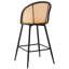 369° Swivel Upholstered Rattan Counter Height Bar Stool-1217763814-1217763810-1217763740