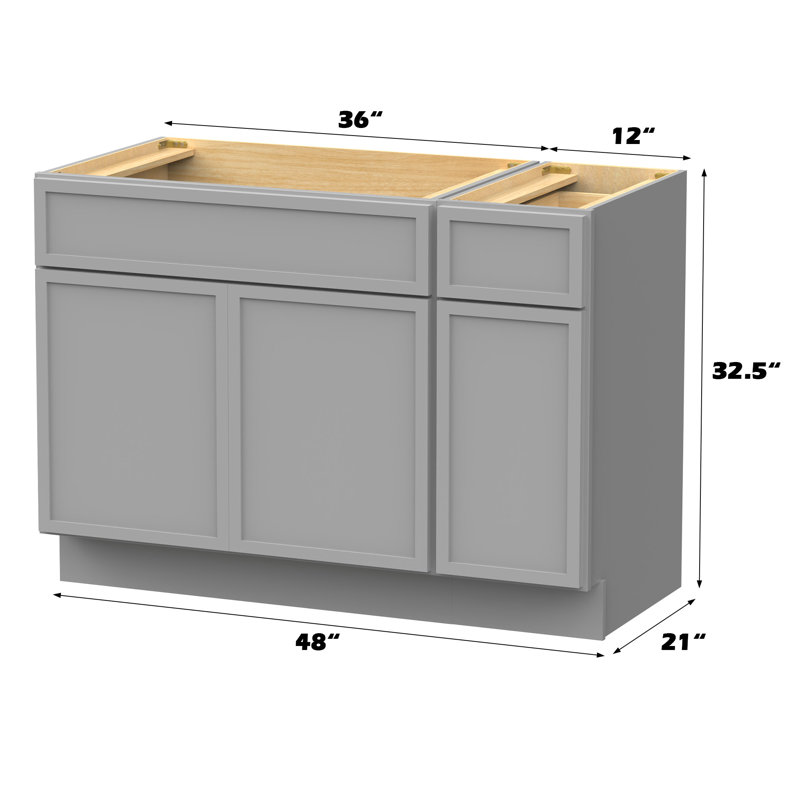 48'' Single Bathroom Vanity Base Only, Gray