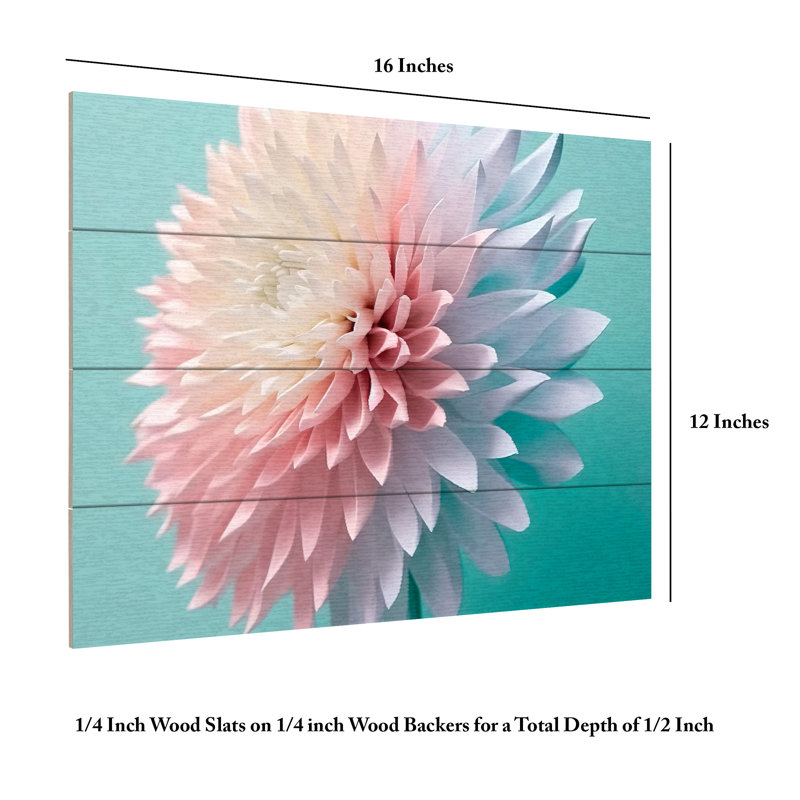 Incado Pink Bliss Wood Slat Art, H 12 po x l 16 po