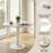 5-piece Mid-century Modern Dining Set,31.5" Round Dining Table With 4 Pu Leather Upholstered Chairs