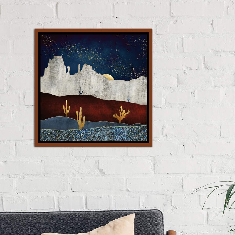 «Moonlit Desert» par Spaceécur Designs - impression, H 37 po x l 37 po x P 1,5 po, Toile avec cadre en bois classique