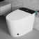 Modern Smart Toilet With Bidet Seat, Auto Open/Powerful Flush 1.28 GPF, Foot Sensor, Instant Warm Water And Dry, Night Light LED Display, White With Black Panel