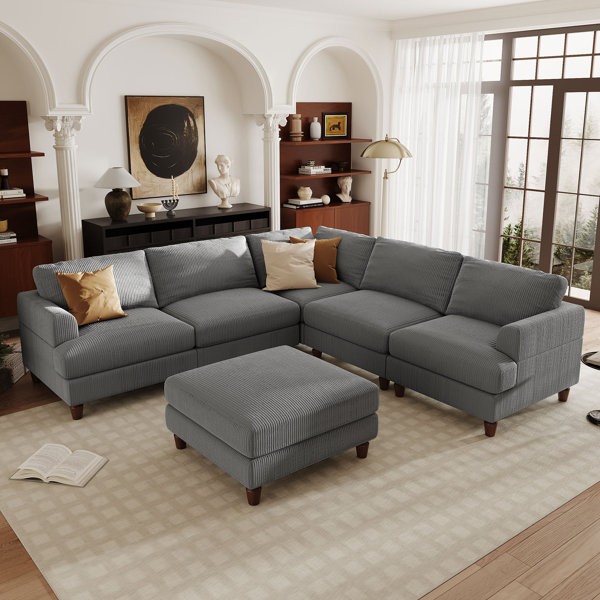 Latitude Run 6 - Piece Shariff 129" Oversized Corduroy Modular ...