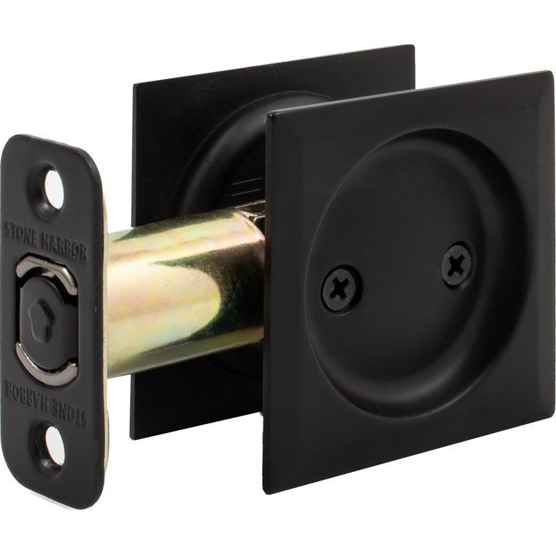 Serrure de porte carrée Contemporary, Noir mat