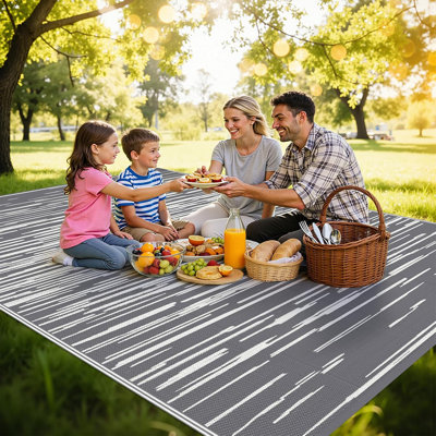 Reversible Plastic Outdoor Rug Waterproof for Patios Clearance,Camping RV,Picnic,Backyard,Deck,Balcony,Porch