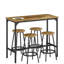 Table avec tabourets, table de cuisine 4 chaises, ensemble de table de bar à hauteur de comptoir et chaises 5 pièces