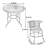 Rattan patio table and chair combination
