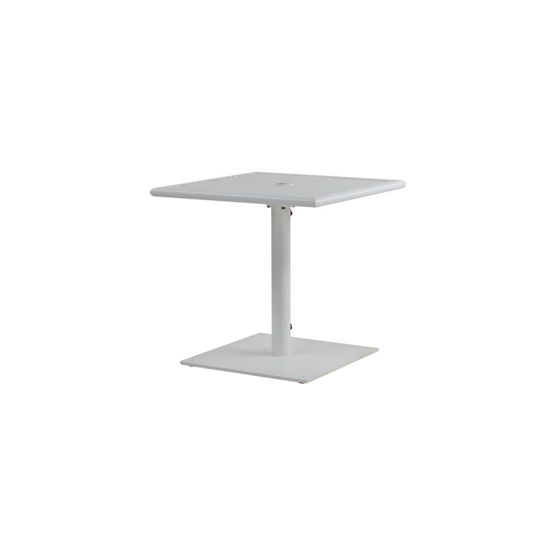 Linear 2 - Person Patio Dining Set with Square Table , Cushions Included, White, 36" W x 36" L x 29" H