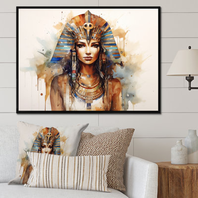 Or et bleu, pharaon, femme égyptienne, beauté III - Égypte, art mural
