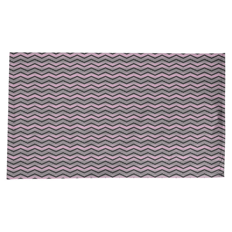 Nappe à chevrons ondulés Stephenie, Noir / Rose