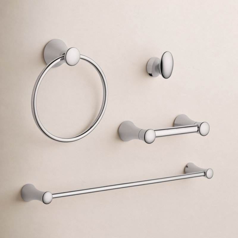 Lahara 4 Piece Bathroom Hardware Set, Chrome
