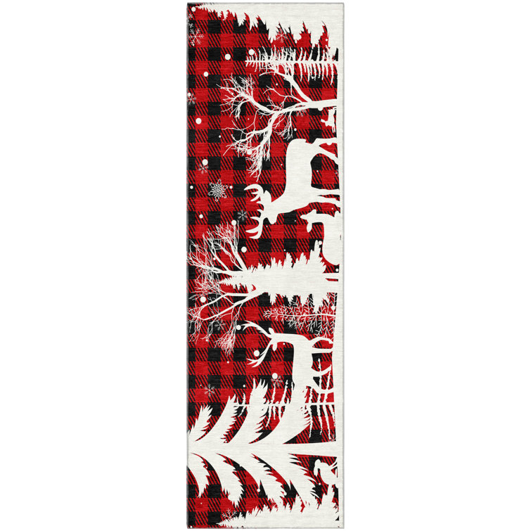Premium Machine Washable Castillon AMF1824 Winter Forest Holiday Rug