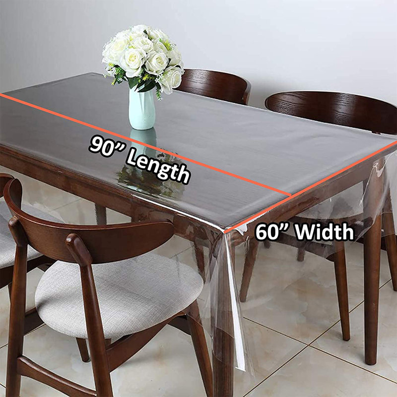 Housse supérieure résistante et polyvalente pour nappe transparente, housse rectangulaire transparente pour table de salle à manger