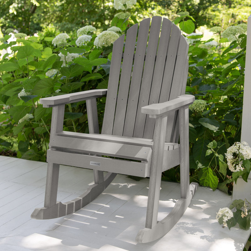 Hamilton Recycled Plastic Adirondack Rocking Chair, Gray