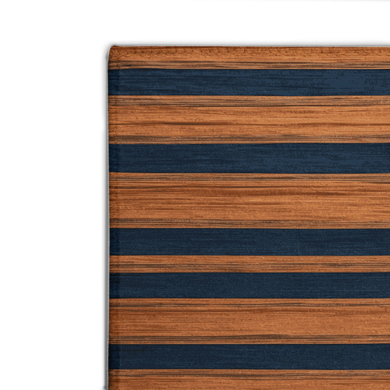Tapis intérieur / extérieur brun HorizontalStripes, Rectangulaire 2 pi x 3 pi
