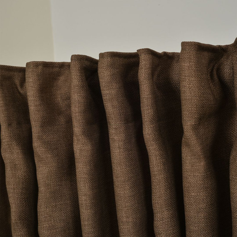 Extra Long & Extra Wide Faux Linen Decorative Curtain Single Panel, 140cm Width x 225cm Drop, Mink