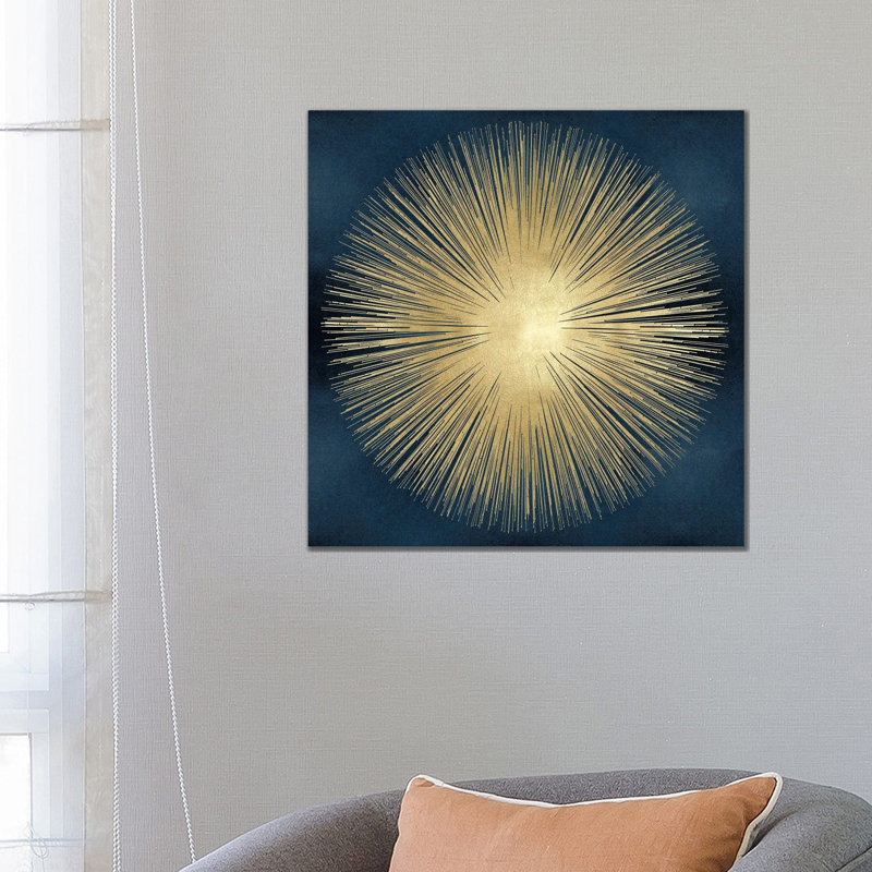 Silver Sunburst On Blue I by Abby Young - Wrapped Canvas Gallery-Wrapped Canvas Giclée, 66.04 cm H x 66.04 cm W x 1.91 cm D