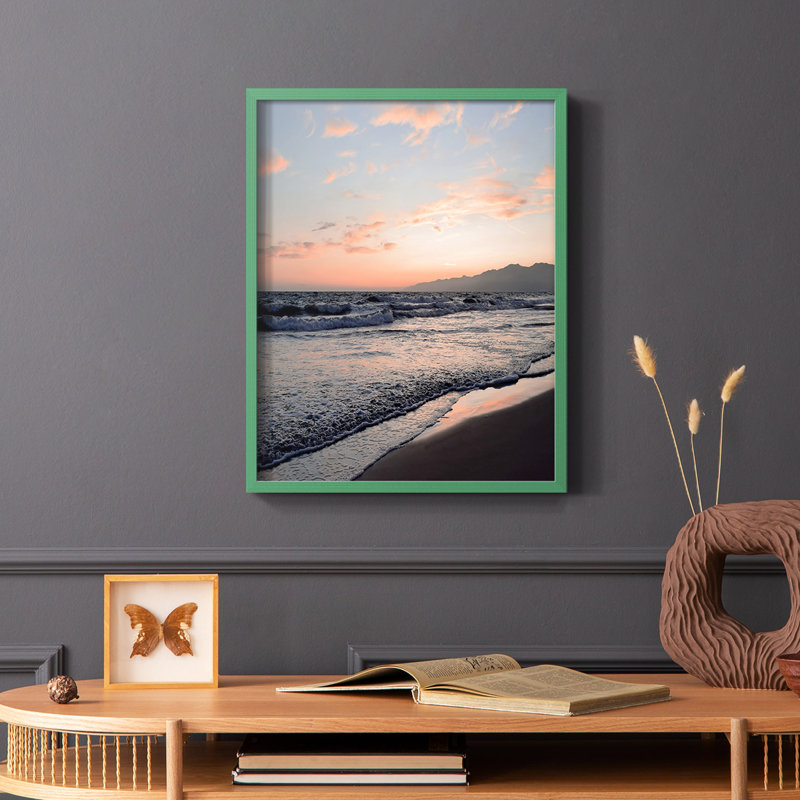 Blush Dusk I, reproduction encadrée - bois massif, Vert, H 10 po x l 8 po