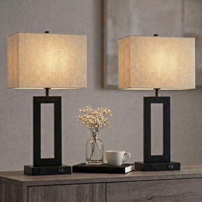 22" Dimmable Touch Control Table Lamp with Dual USB Ports   