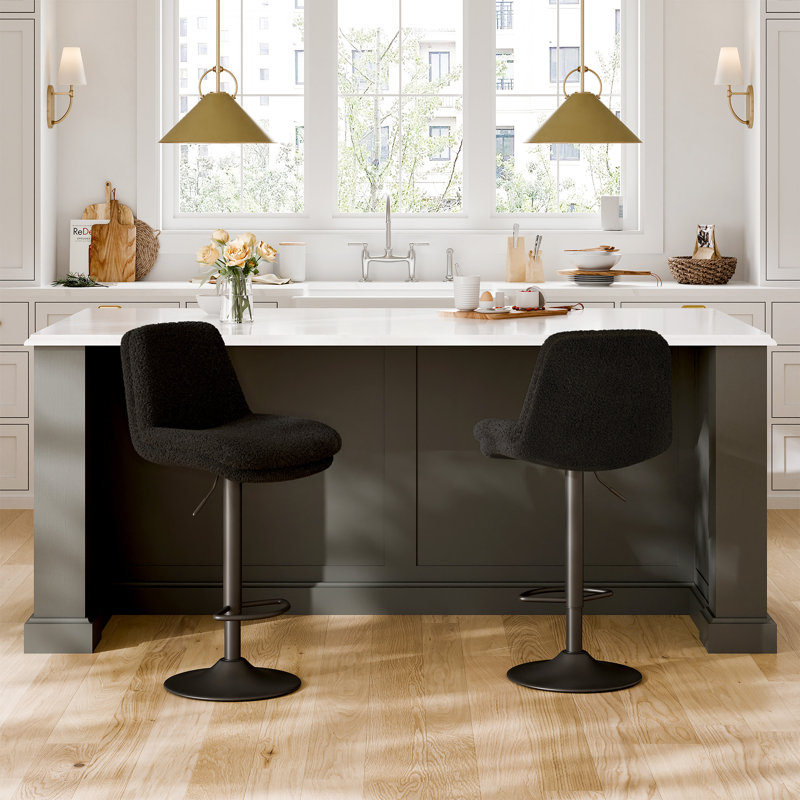Tabouret tournant à hauteur réglable de 25 à 33 po avec repose-pieds, Noir, noir, noir, noir